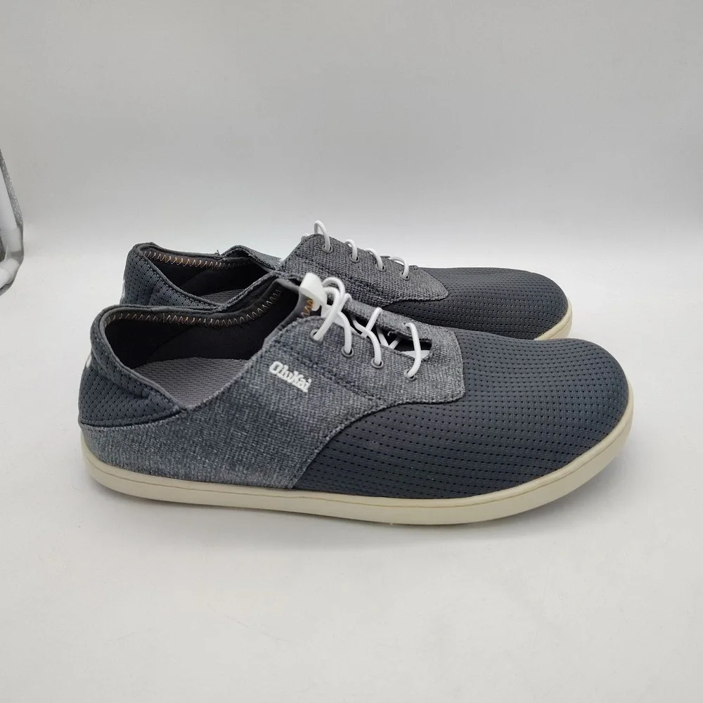 OluKai Nohea Moku Boat Shoes Mens 9.5 Dark Shadow Mesh Hybrid Sneakers Casual